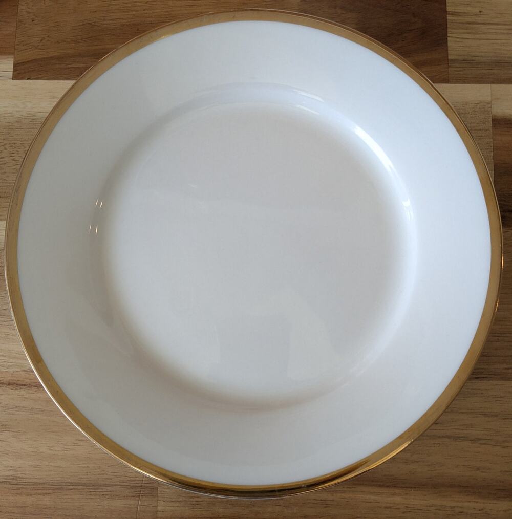 Bob Mackie 2000 Fine China Gold Trim White Soup Bowl Salad Plate Designer